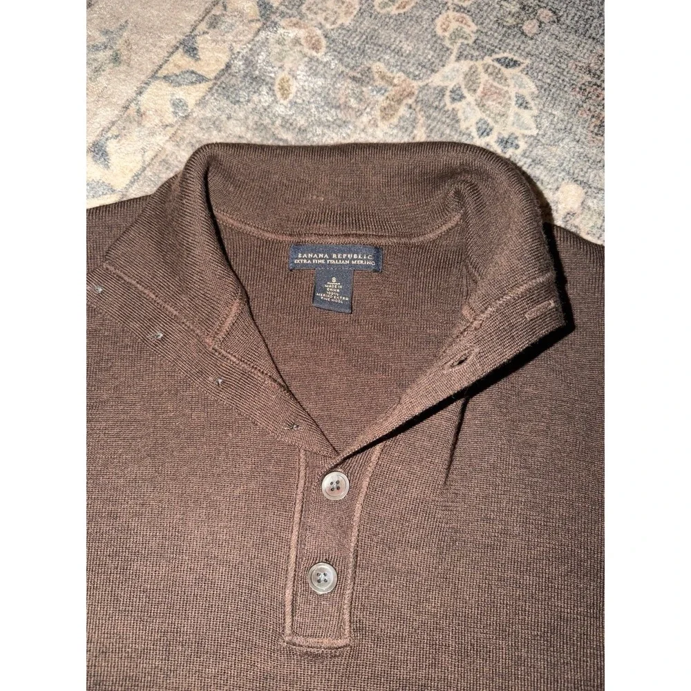 Men's Banana Republic Merino Wool Brown Long Sleeve